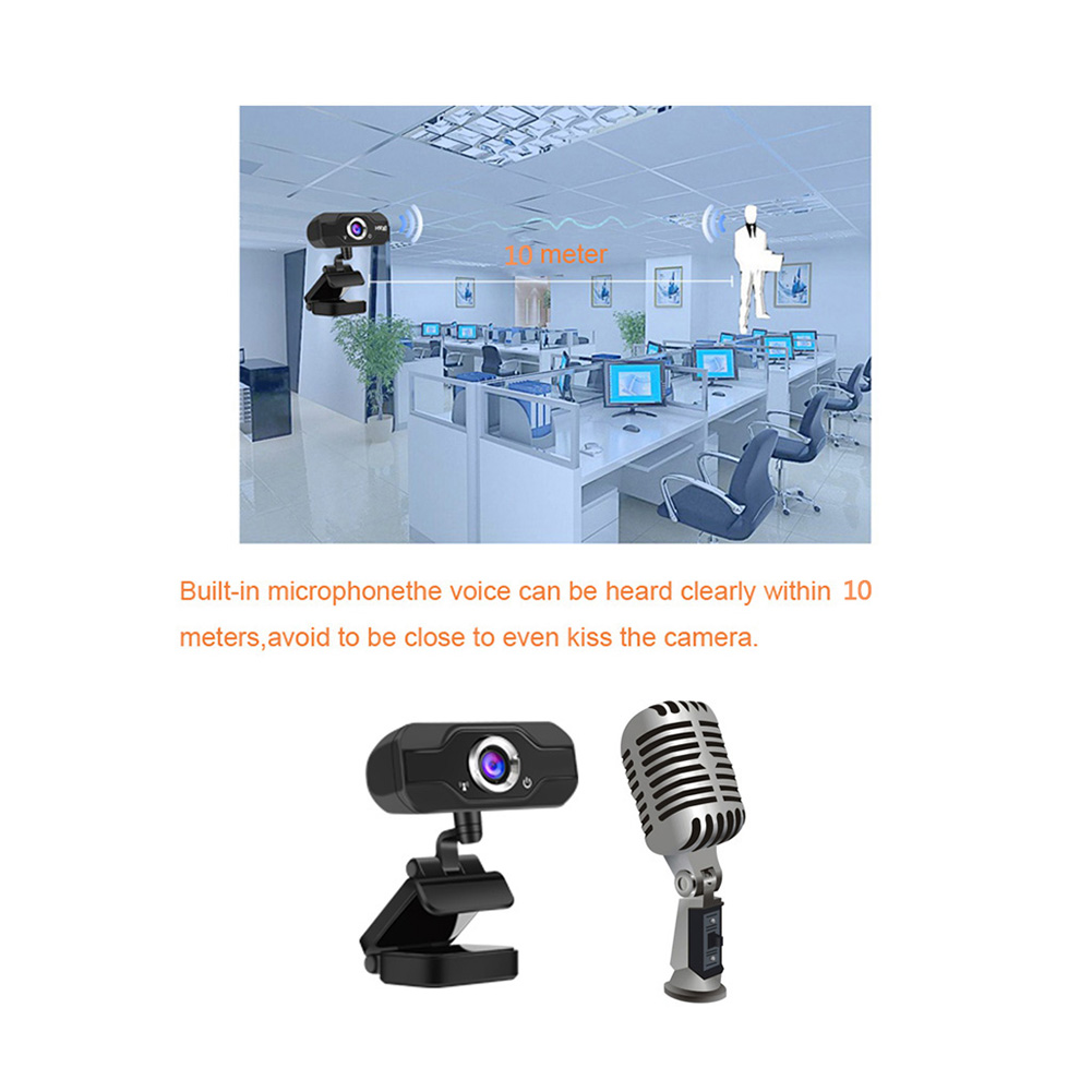 HD Built-in Dual Mics Smart 1080P USB Pro Stream USB Webcam