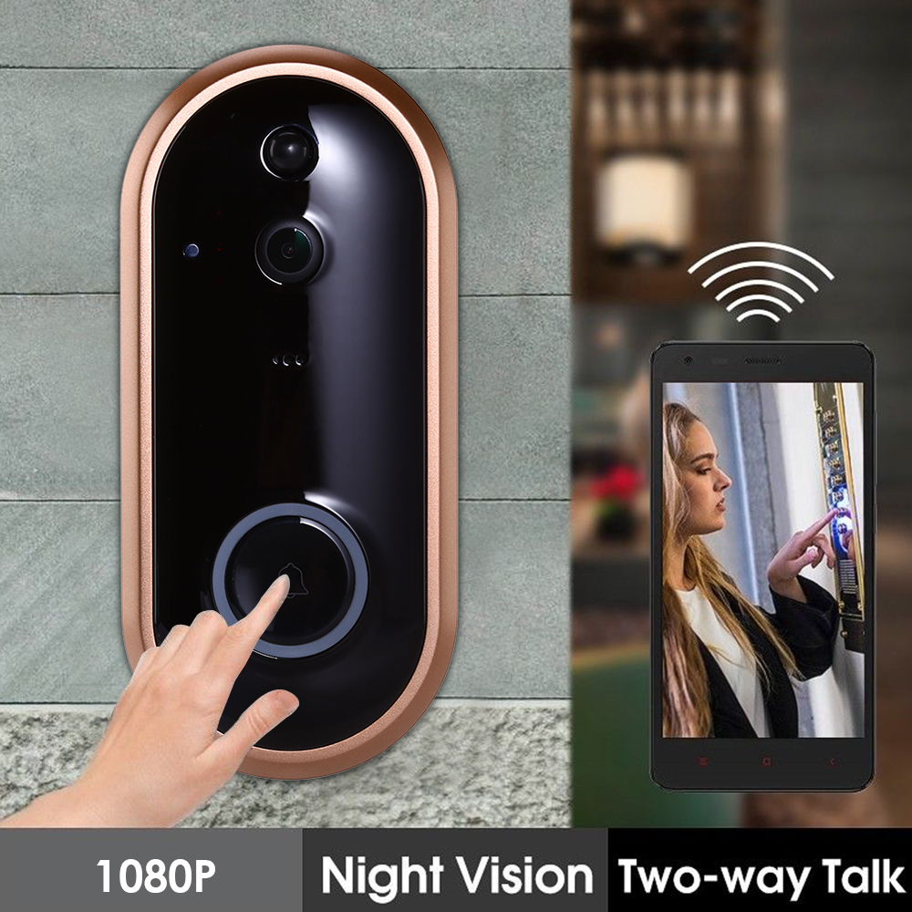 1080P Wireless Wifi Doorbell Smart Phone Ring Security Camera Video Door Bell With Chime