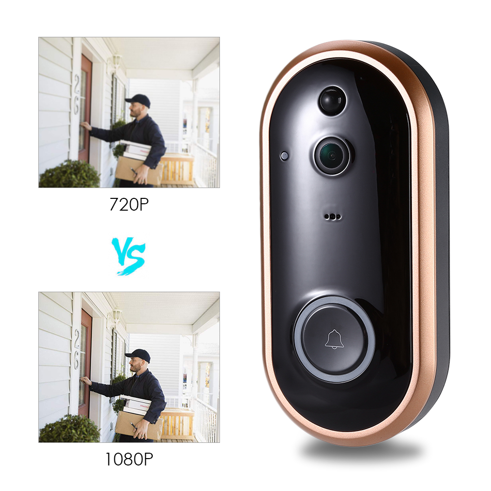 1080P Wireless Wifi Doorbell Smart Phone Ring Security Camera Video Door Bell With Chime