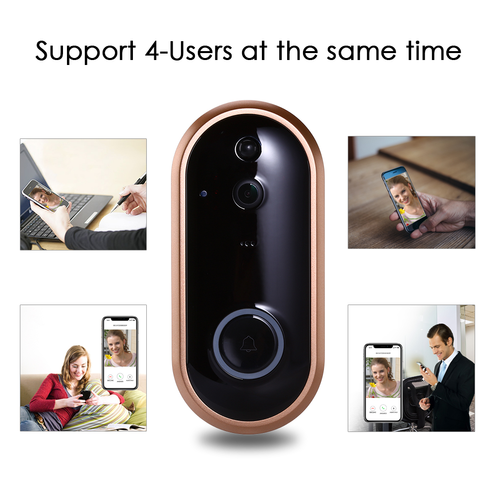 1080P Wireless Wifi Doorbell Smart Phone Ring Security Camera Video Door Bell With Chime